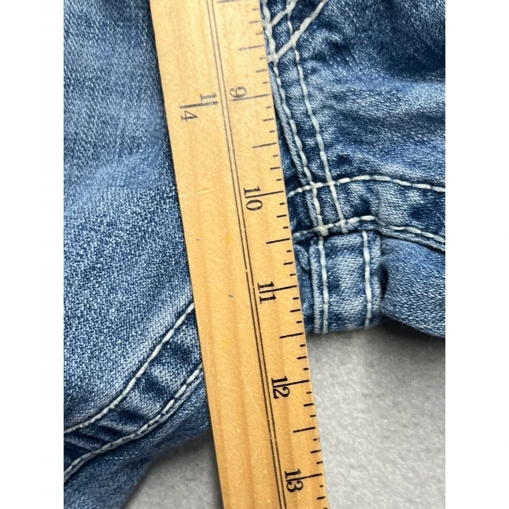 True Religion Ricky Big T‎ Straight Leg XL 38x30 Jeans Light Wash  White Stitch